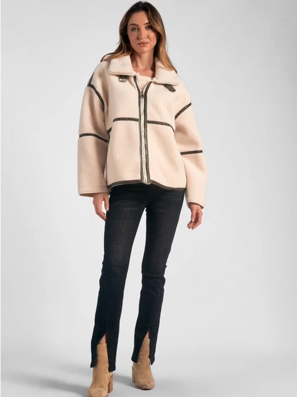 Elan Cream Sherpa Jacket (Snowmass Coat)